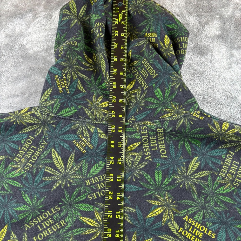 AOP A**holes Live Forever Hoodie Men Large Weed Leaf Marijuana Cotton Skate Surf - Picture 7 of 8